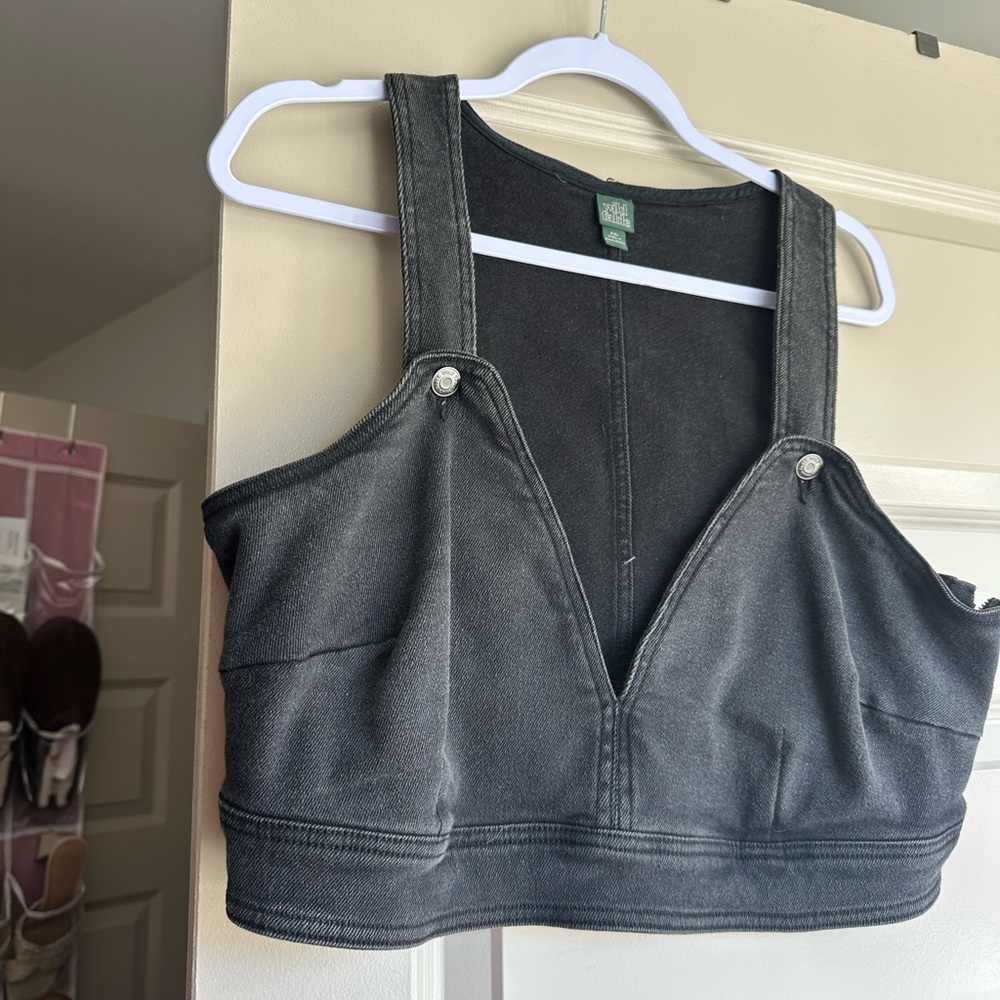 Stylish Black Denim Women's Top
